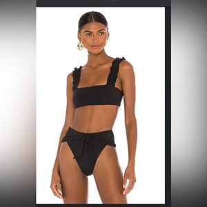 WeWoreWhat Black Ruffle Bikini